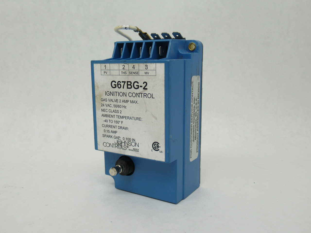 Johnson Controls G67BG-2 Ignition Module 24VAC 50/60Hz 2A Max 0.15A Draw USED