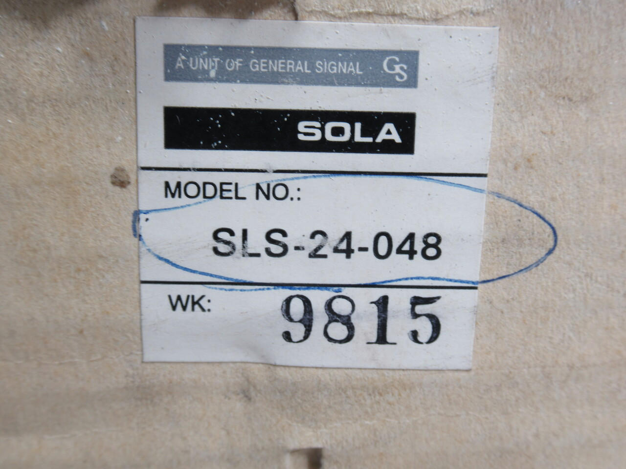Sola SLS-24-048 Regulated Power Supply 24VDC 4.8A Output NEW