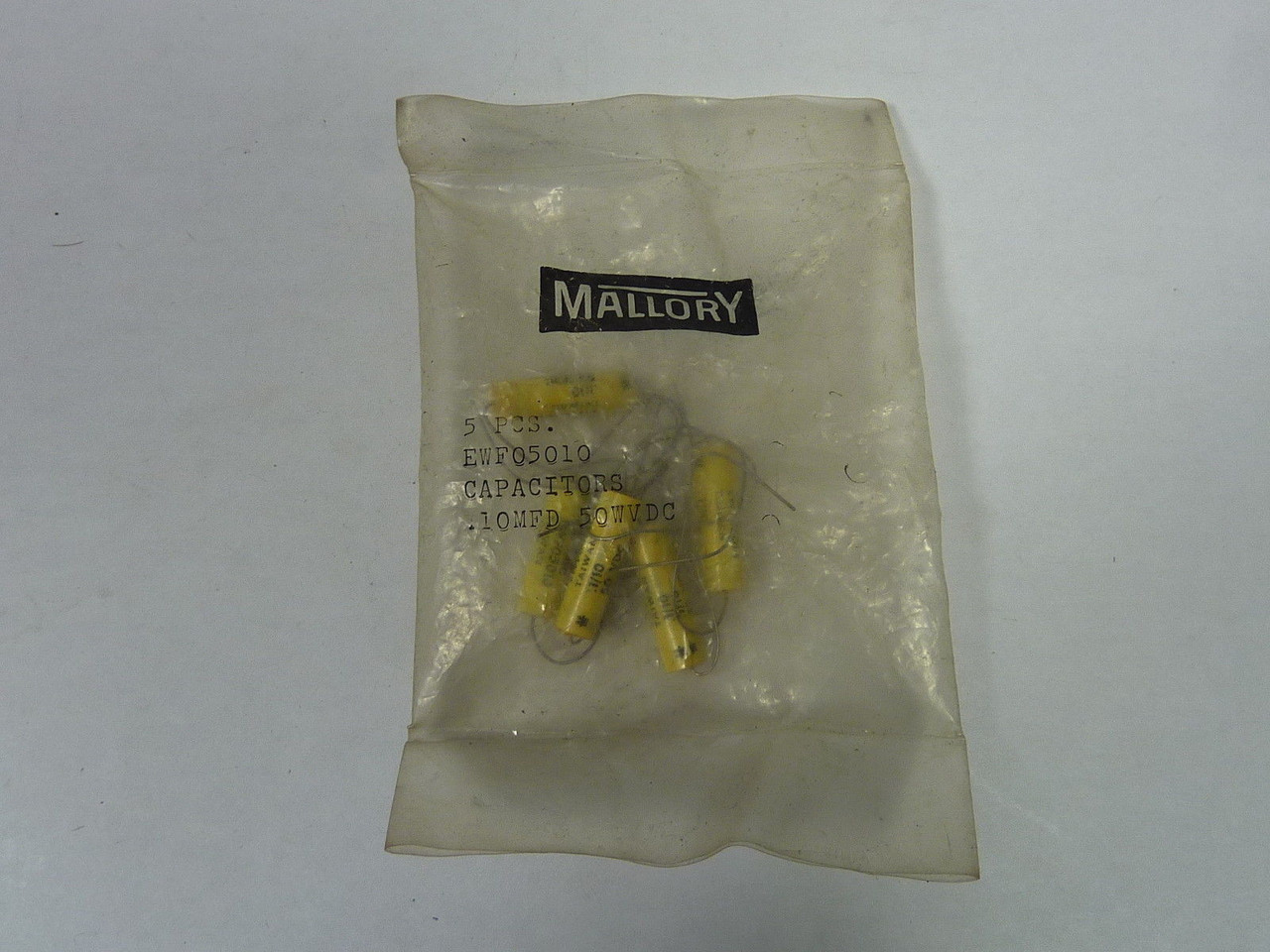 Mallory EWF05010 Mylar Capacitor 0.10MFD 50WVDC 5-Pack NWB