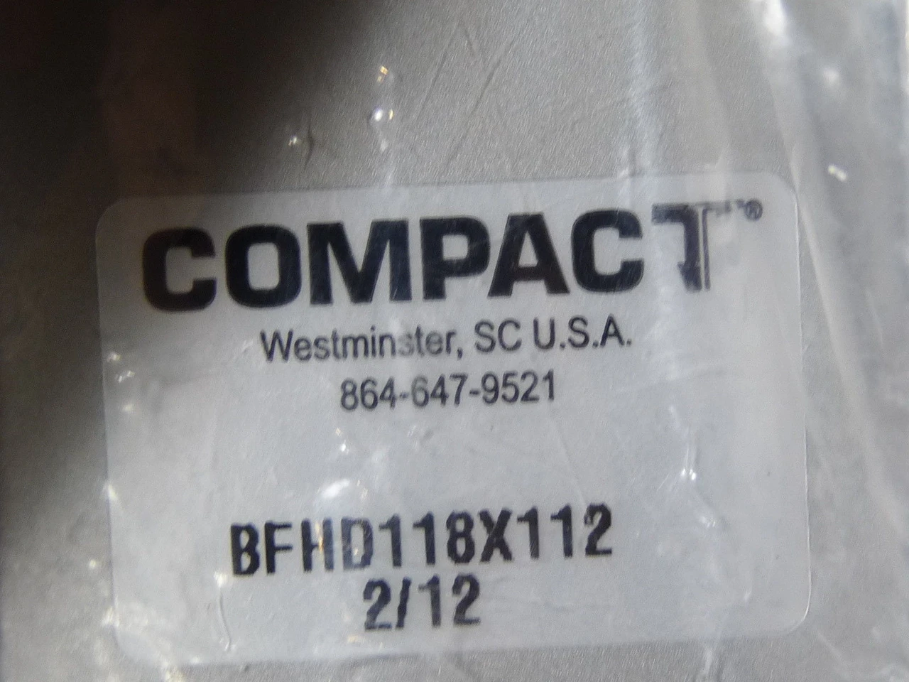 Compact BFHD118x112 Pneumatic Cylinder 1-1/8" Bore 1-1/2" Stroke NOP