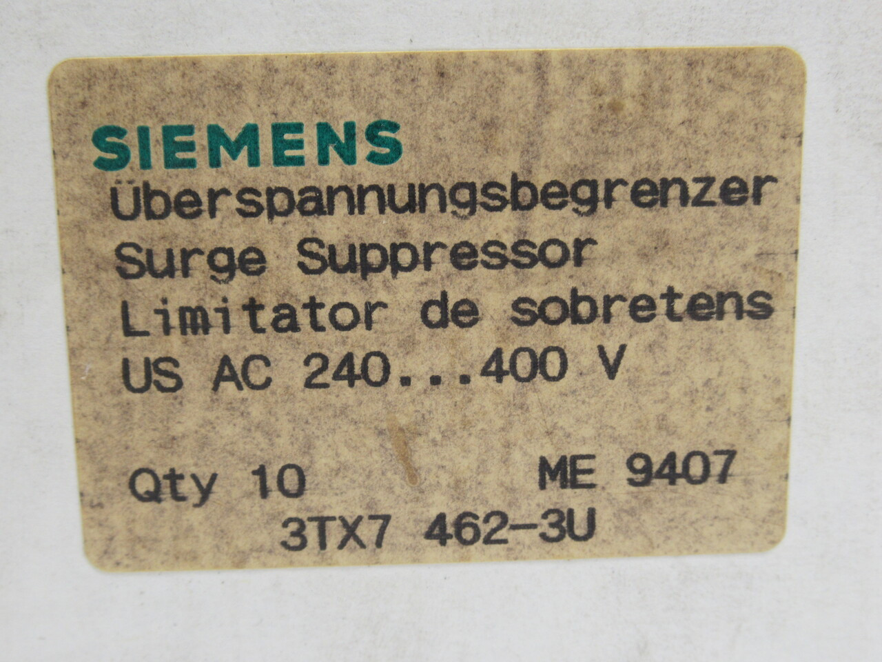 Siemens 3TX7462-3U Surge Suppressor 240-400VAC Lot Of 6 NEW