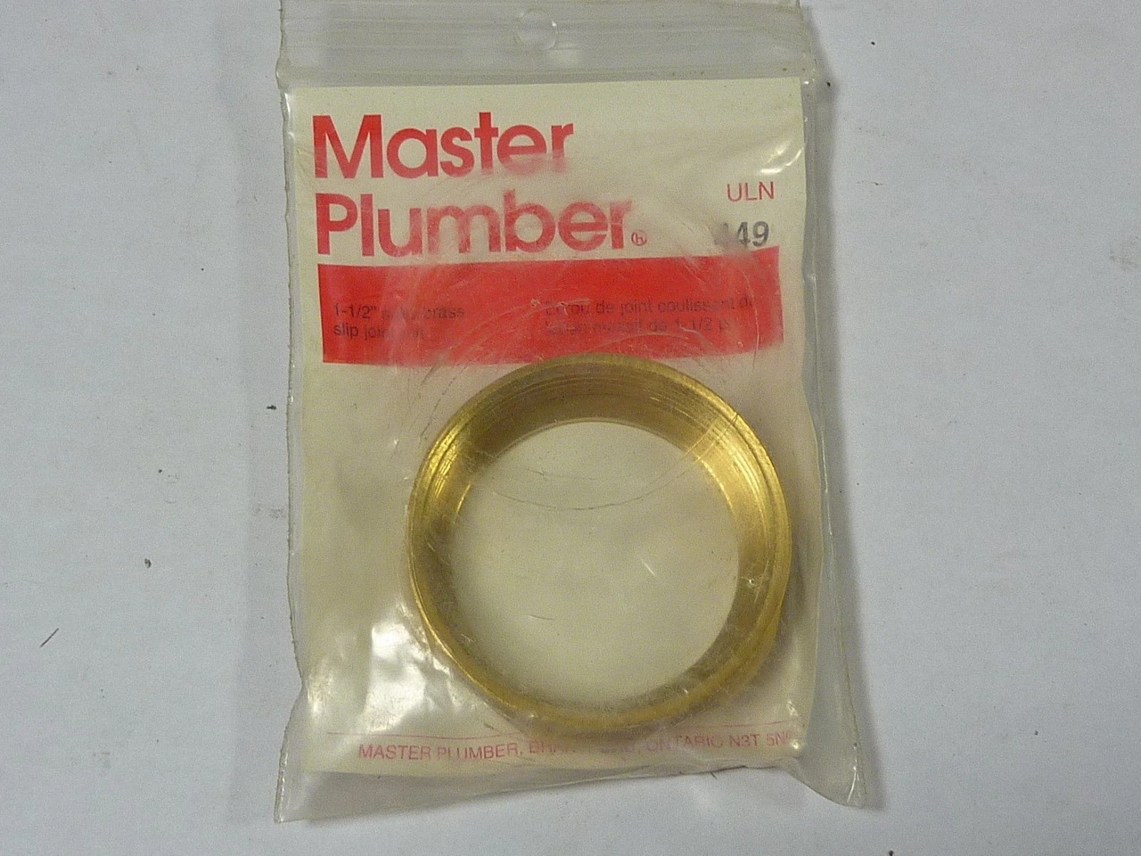 Master Plumber 449 Solid Brass Slip Joint Nut 1-1/2" NWB