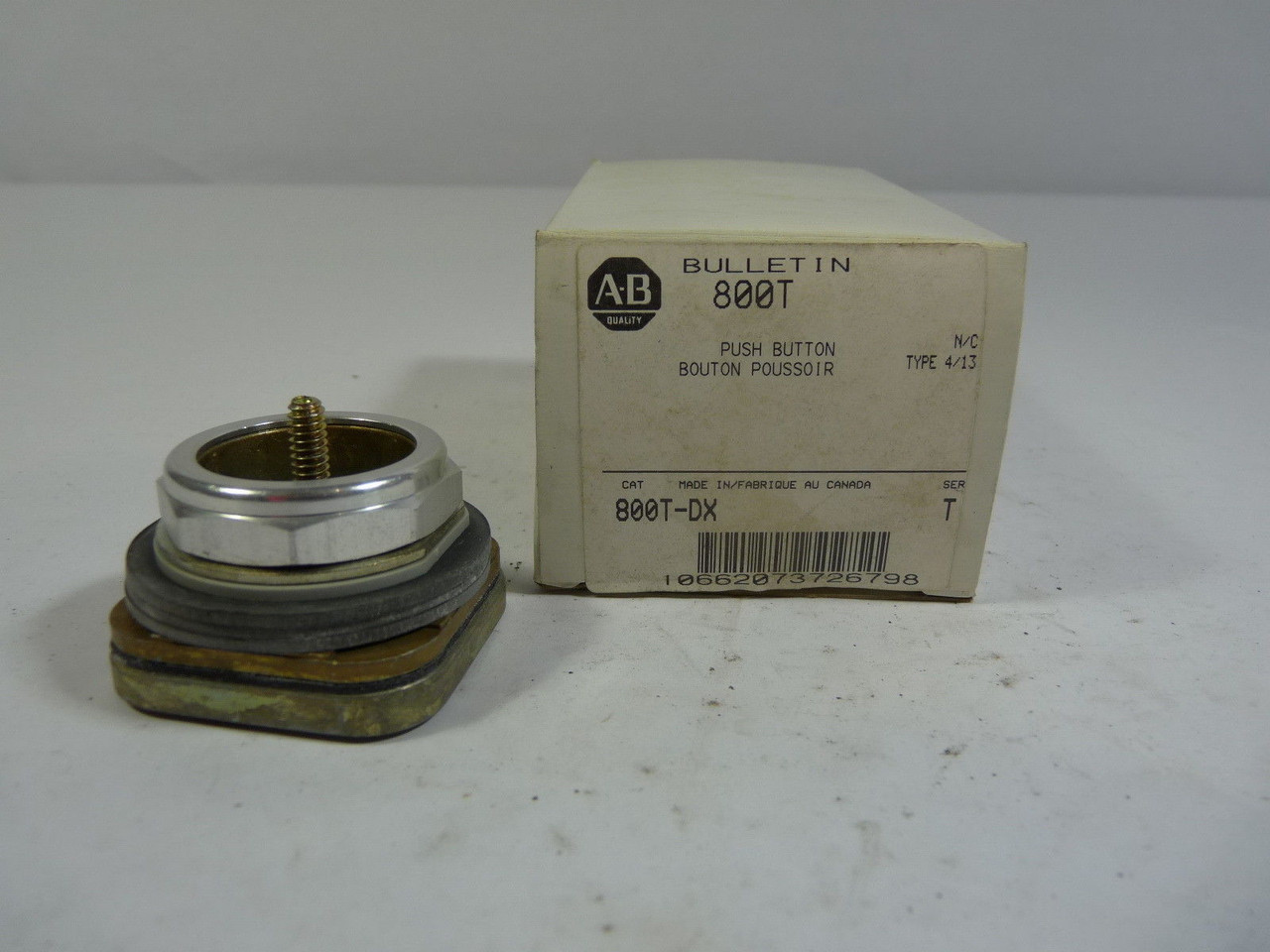 Allen-Bradley 800T-DX Series T Mushroom Head Push Button No Cap No Contacts NEW