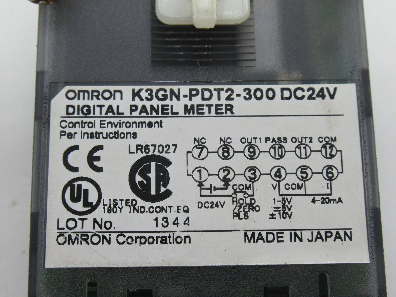 Omron K3GN-PDT2-300 DC24V Centerline Digital Panel Meter 5-Digit 24VDC USED