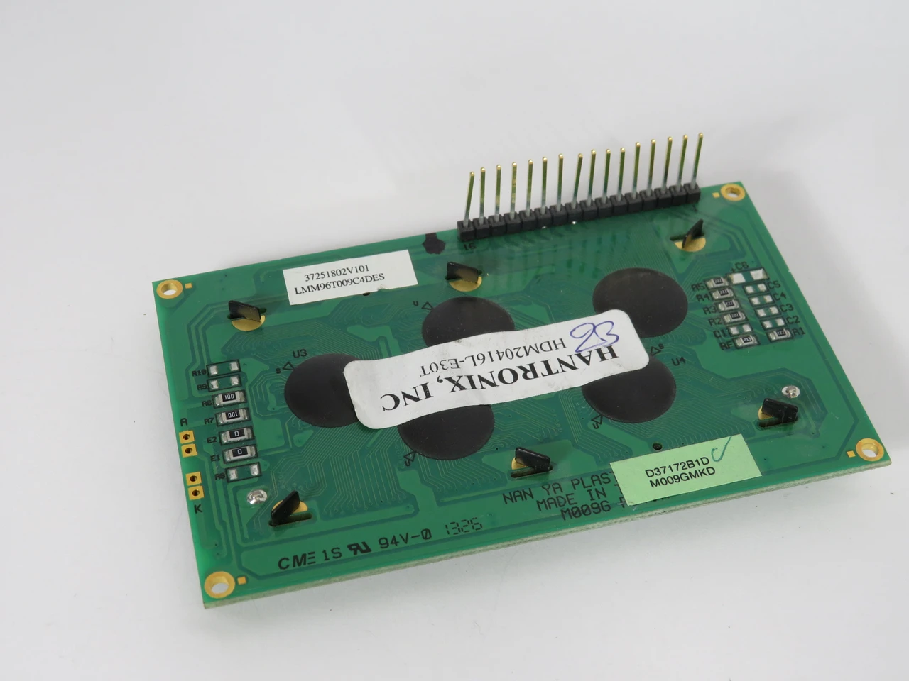 Hantronix HDM20416L-E30T Yellow LED LCD Display 20 Character 4 Line USED