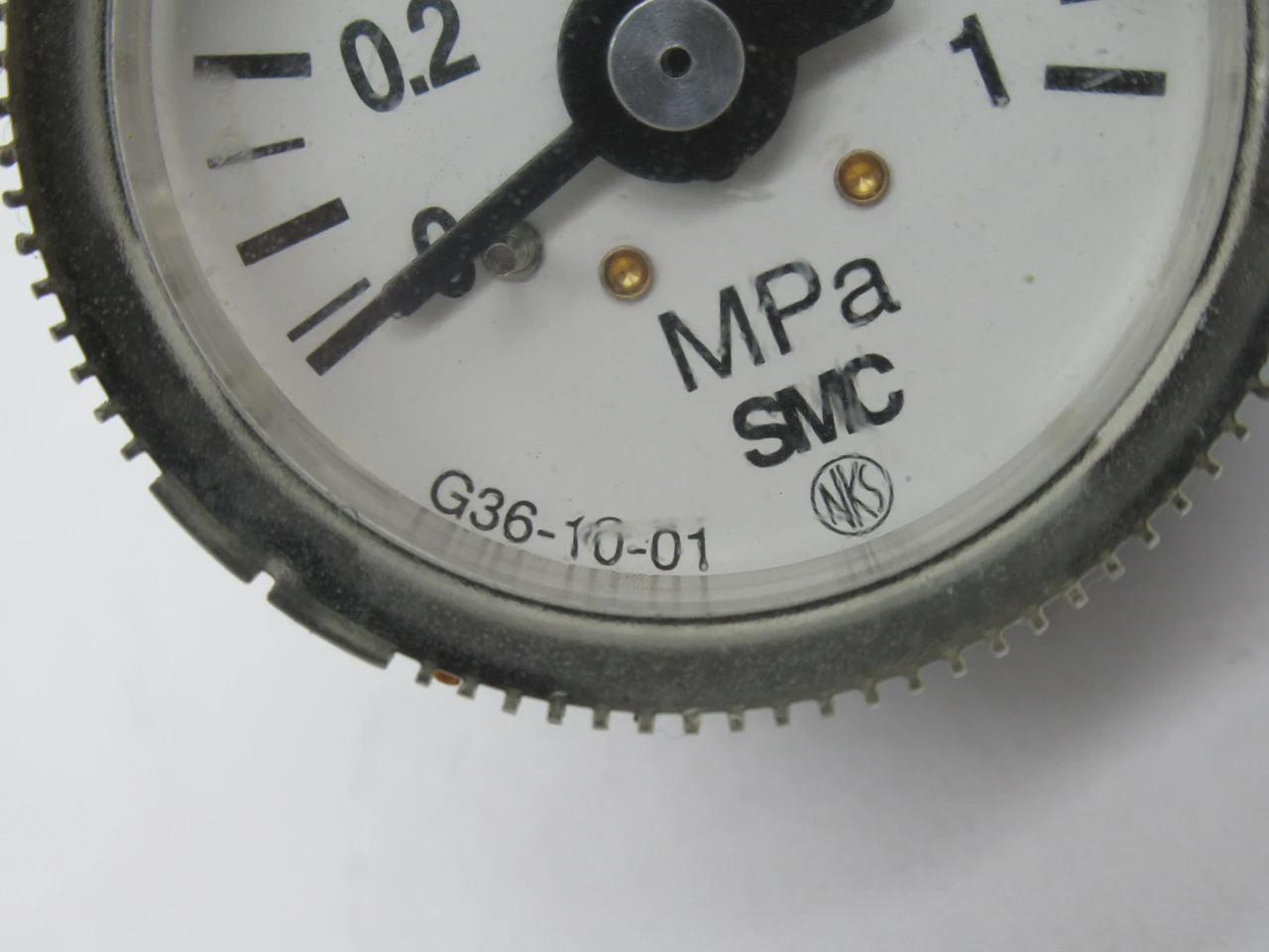 SMC G36-10-01 Dry Pressure Gauge 0-1 MPa 37.5mm Diameter R1/8" USED