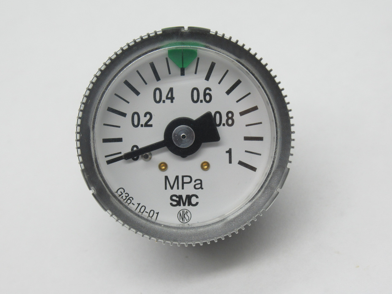 SMC G36-10-01 Dry Pressure Gauge 0-1 MPa 37.5mm Diameter R1/8" NOP