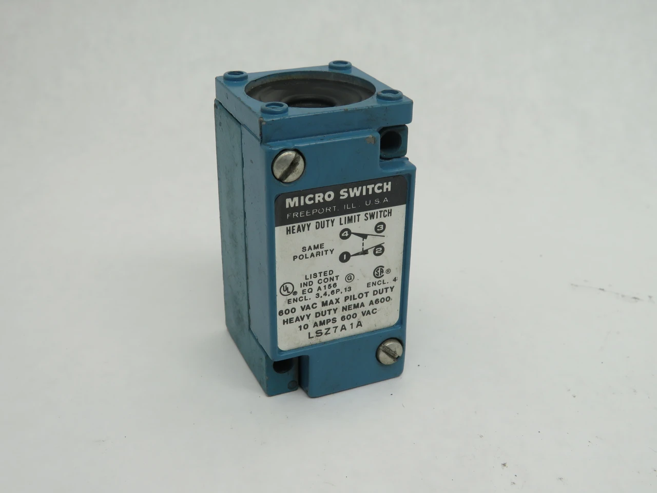 Microswitch LSZ7A1A Heavy Duty Limit Switch 10A 600VAC NO OPERATOR HEAD USED