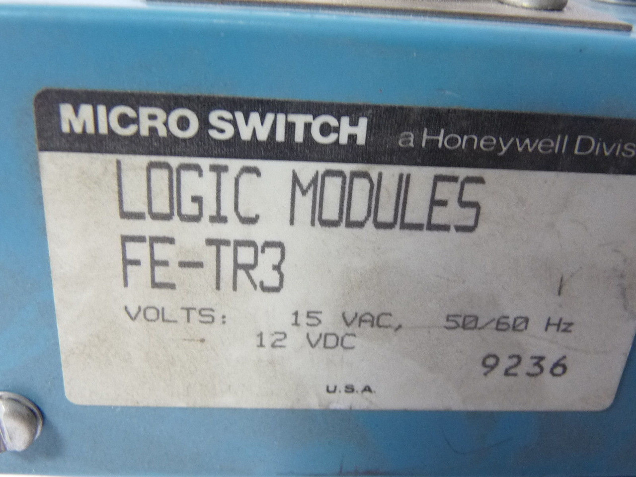 Microswitch FE-TR3 Logic Module 15VAC 12VDC 50/60Hz USED