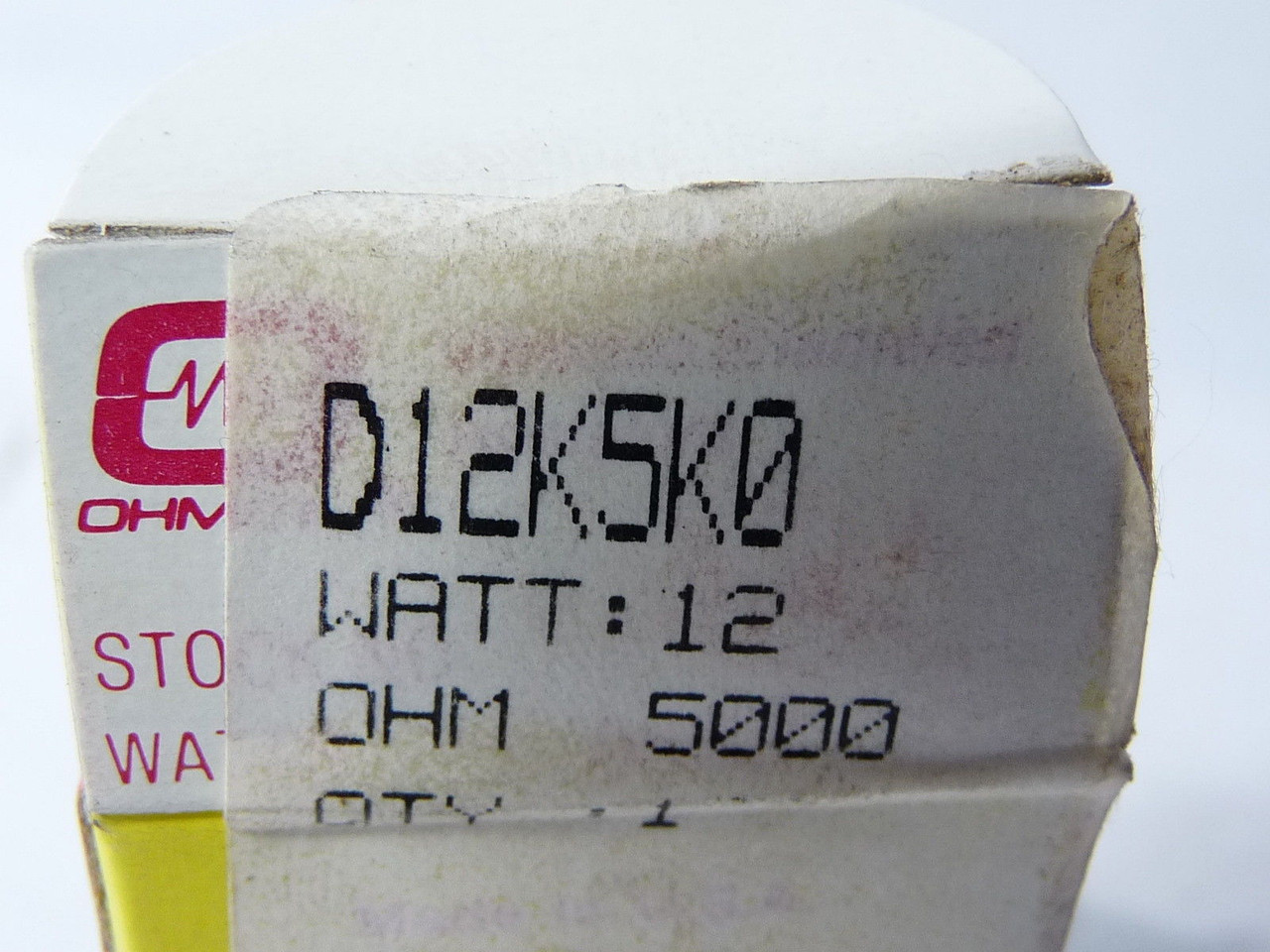 Ohmite D12K5K0 Wirewound Resistor 5Kohm 12W 10% ! NEW !