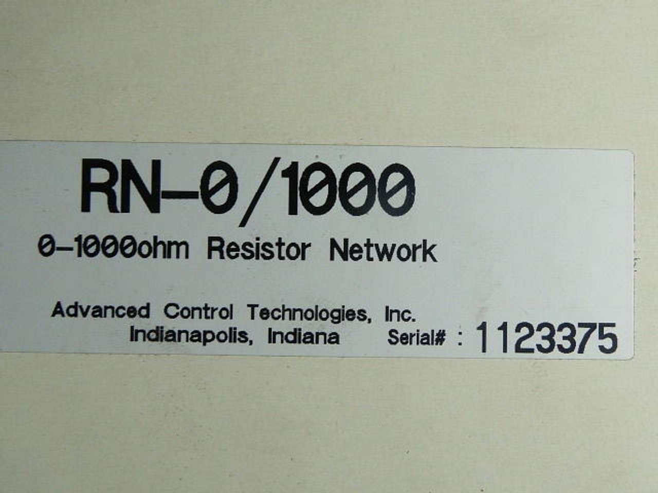 Advanced Control 1123375 RN-0/1000 Resistor Network 0-1000 Ohm ! NEW !