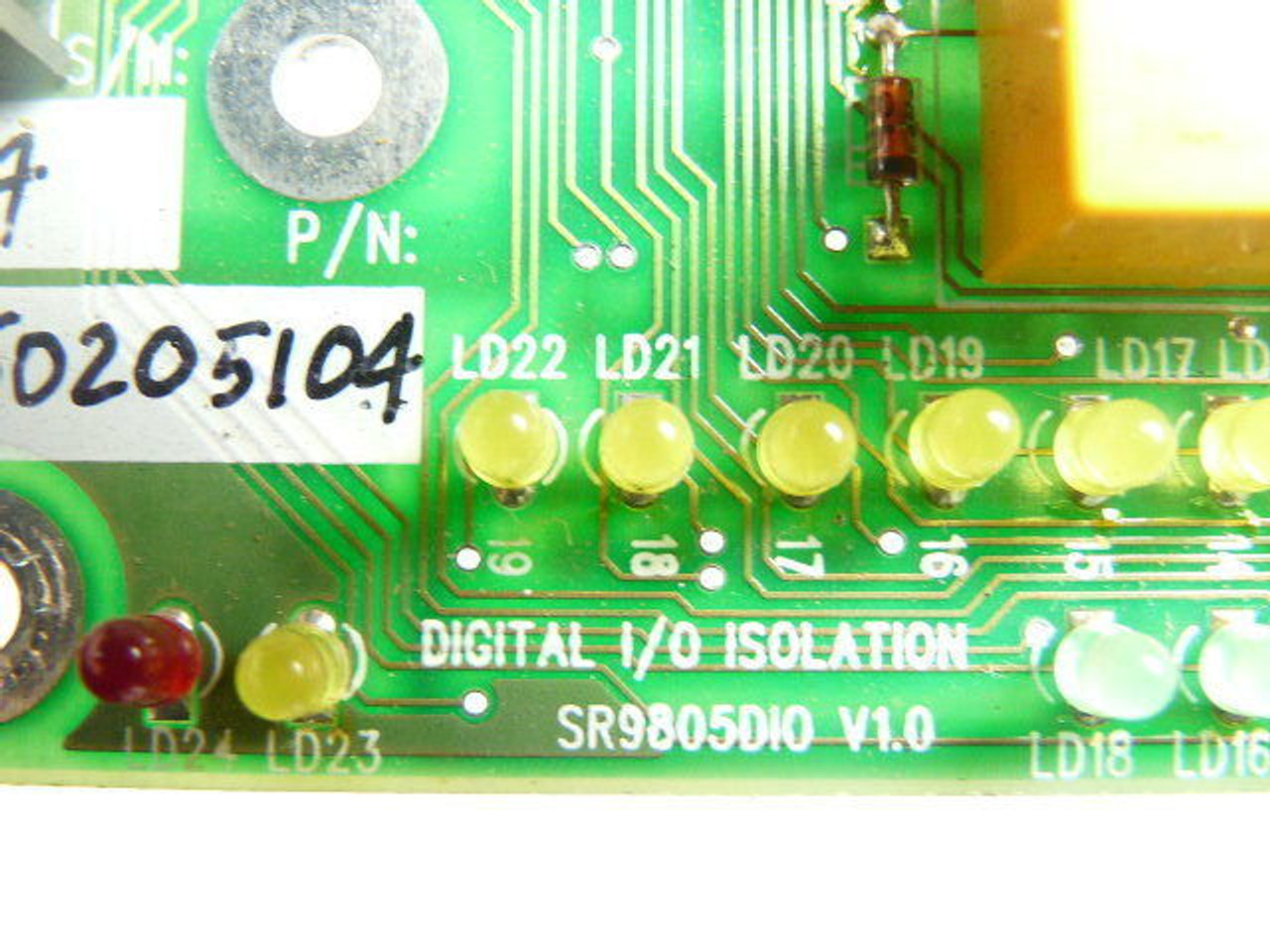 Servo Robot SR9805DI0 10050205104 Digital I/O Isolation Board USED
