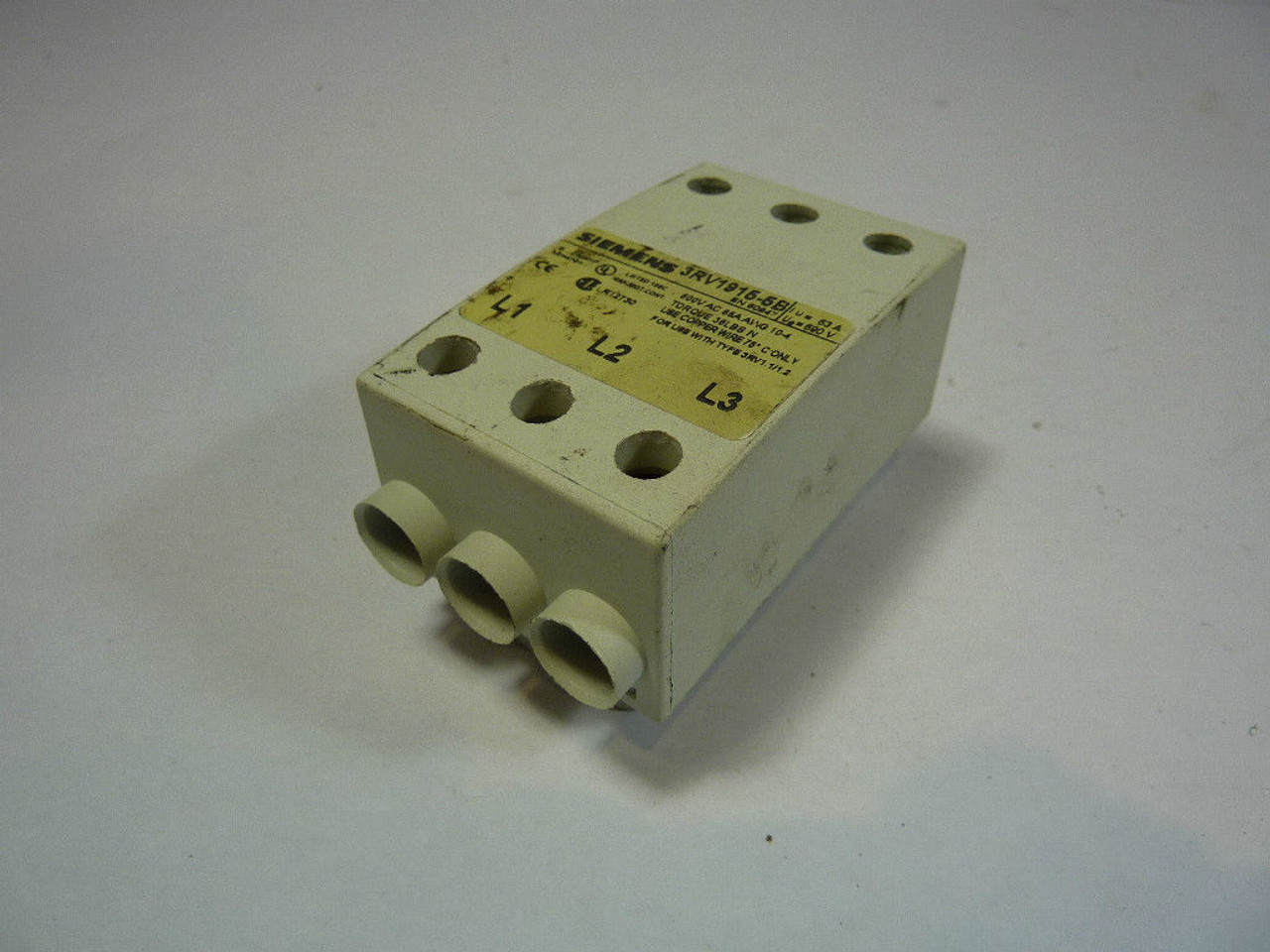 Siemens 3RV1915-5B Feeder Plug 63 Amp USED