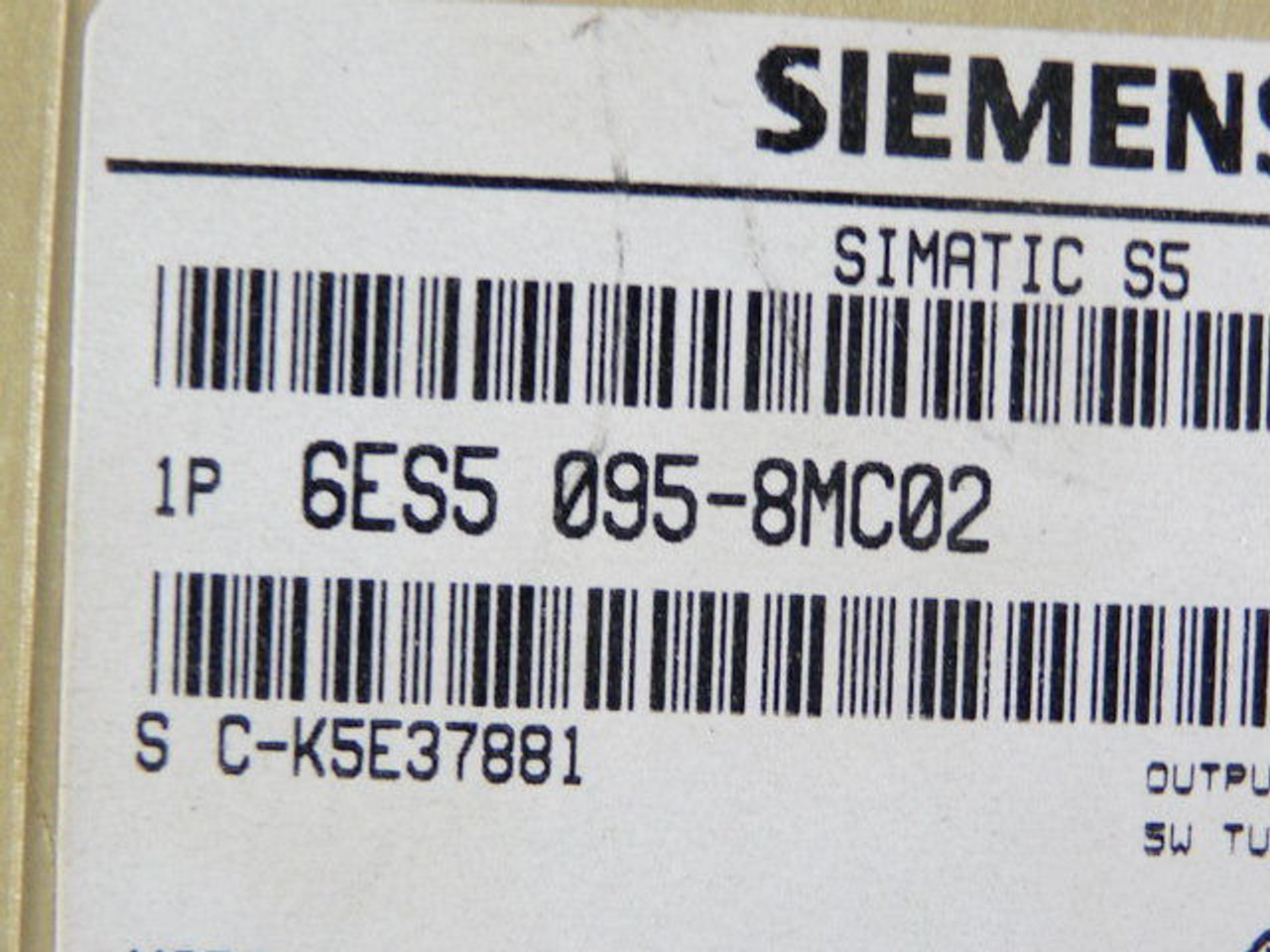 Siemens 6ES5-095-8MC02 Simatic CPU Module S5-95U USED