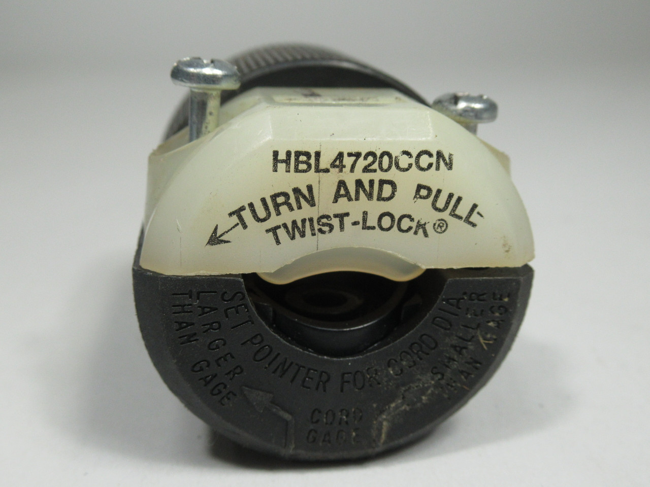 Hubbell HBL4720CCN Twist-Lock Plug 15A 125V 3 Wires 2 Poles USED