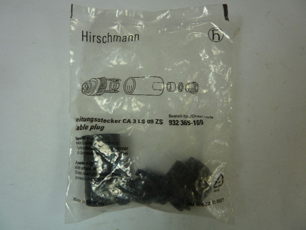 Hirschmann 932365-100 Cable Plug Connector ! NEW !