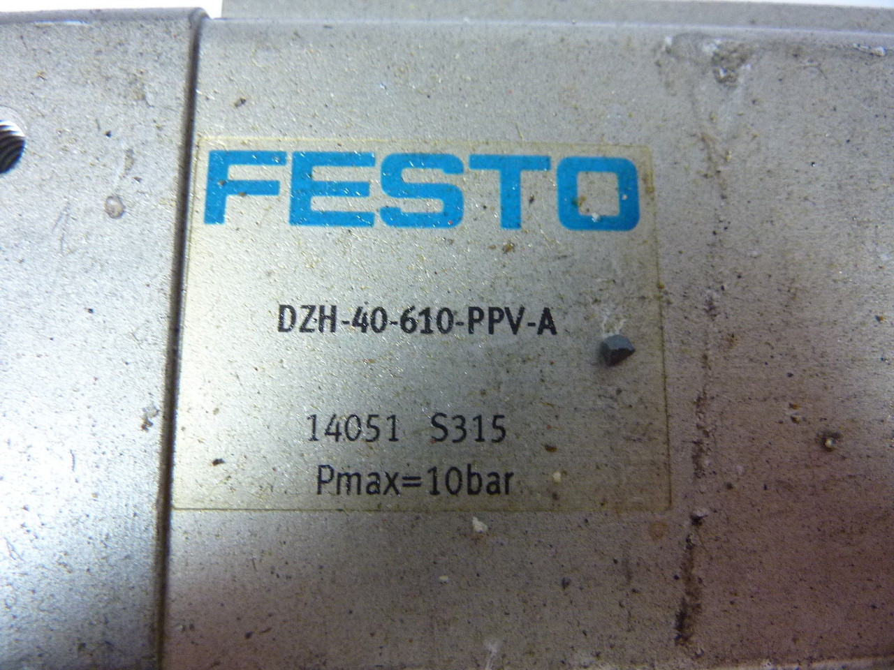 Festo DZH-40-610-PPV-A Flat Cylinder 10BAR USED