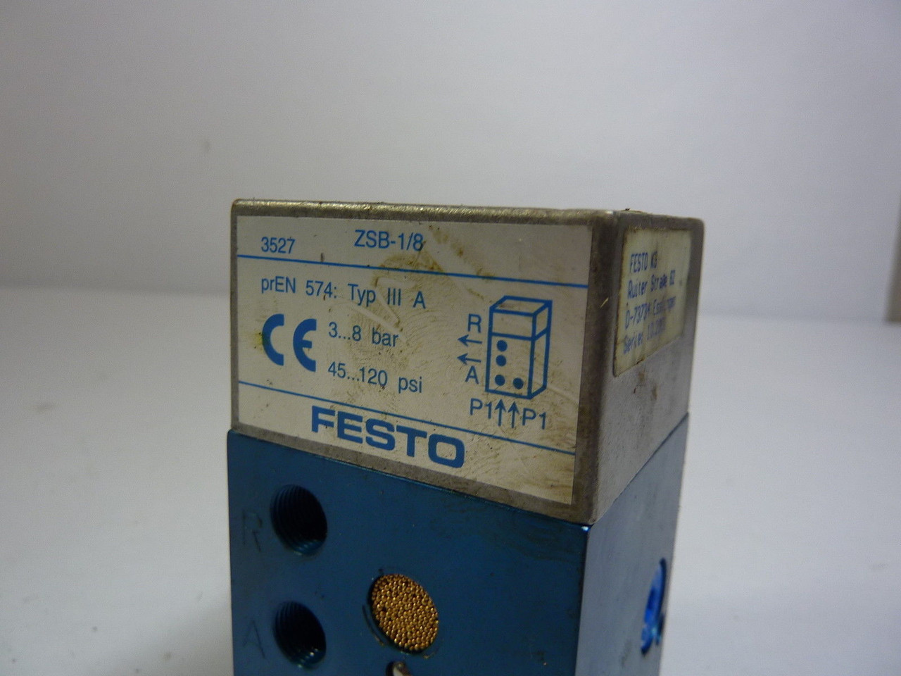 Festo ZSB-1/8 Pneumatic Control Block 120PSI USED