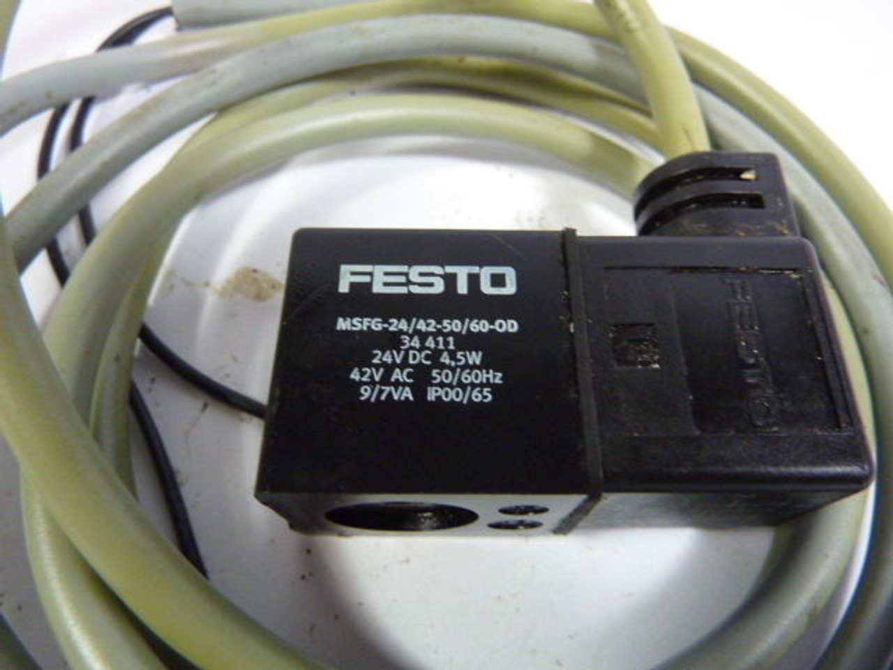 Festo MSFG-24/42-50/60 Solenoid Coil 24 VDC Standard Plug Socket USED