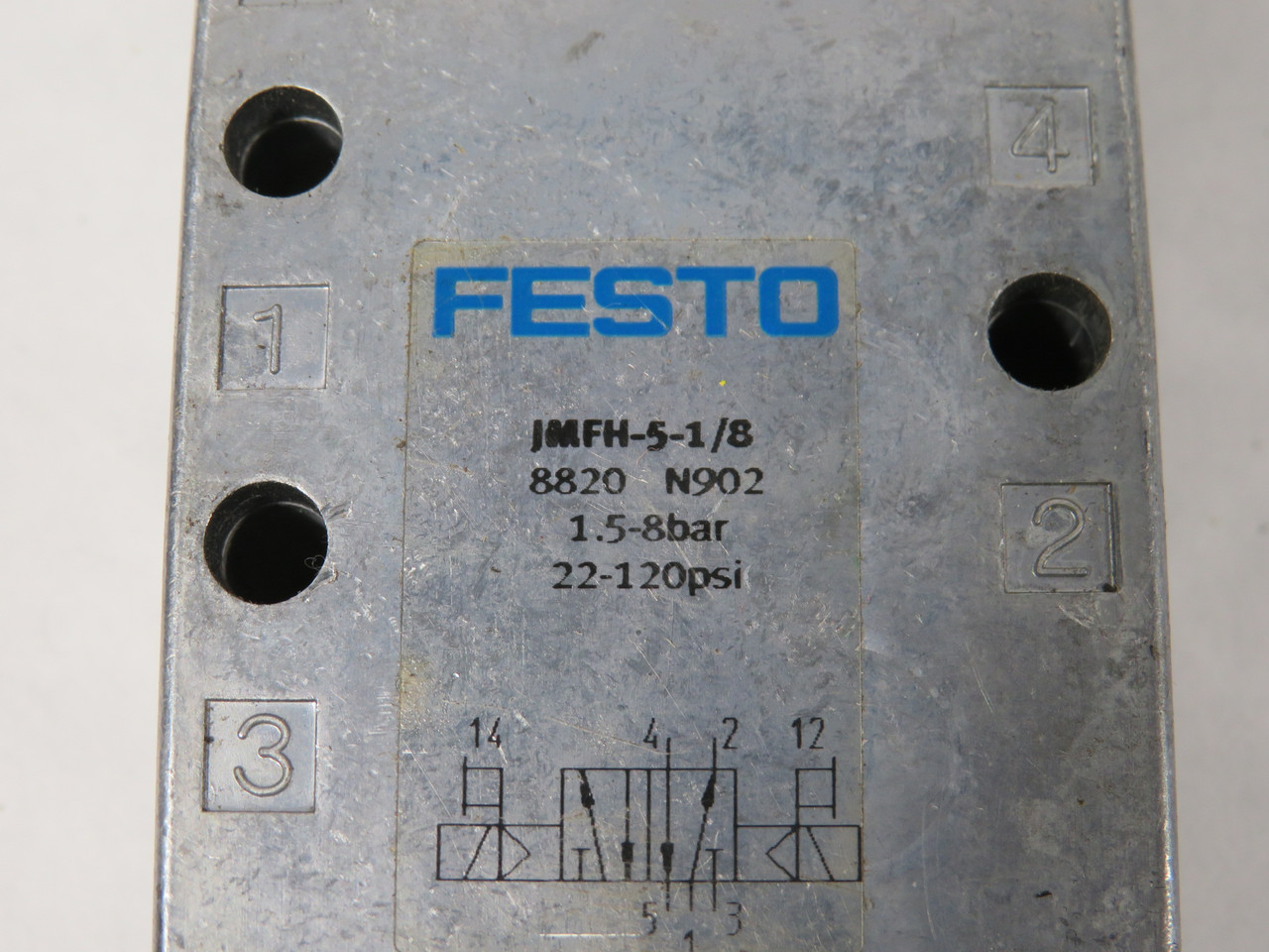 Festo 8820 JMFH-5-1/8 Solenoid Valve 1/8 Inch USED