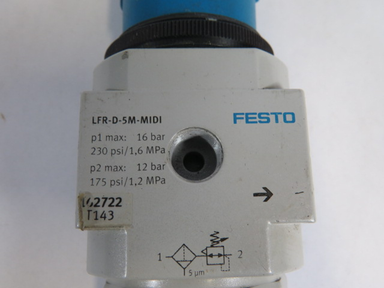 Festo 162722 LFR-1/2-D-5M-MIDI Filter Regulator G1/2 16 bar NO GAUGE USED