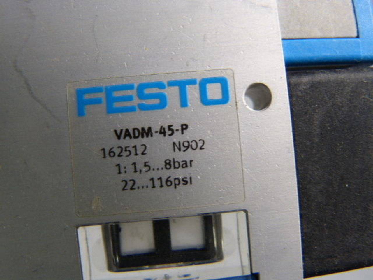 Festo 162512 VADM-45-P Vacuum Generator 8 Bar 116 PSI USED