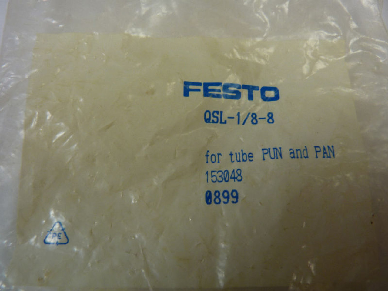 Festo QSL-1/8-8 153048 Push-In L-Fitting R1/8" Thread x 8mm Tubing OD NOP