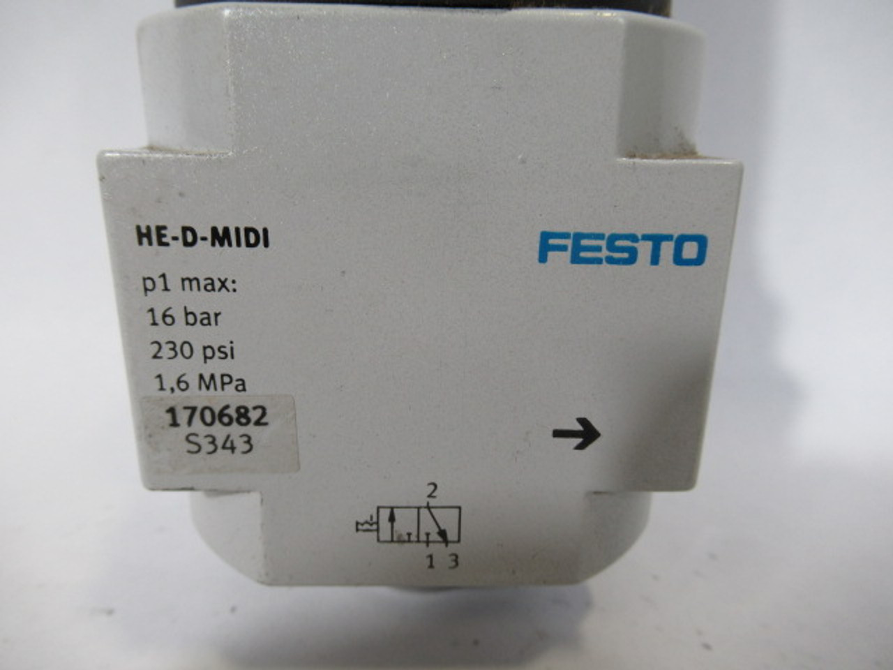Festo 170682 HE-D-MIDI On-Off Valve 16 bar 230 psi 1.6 MPa USED