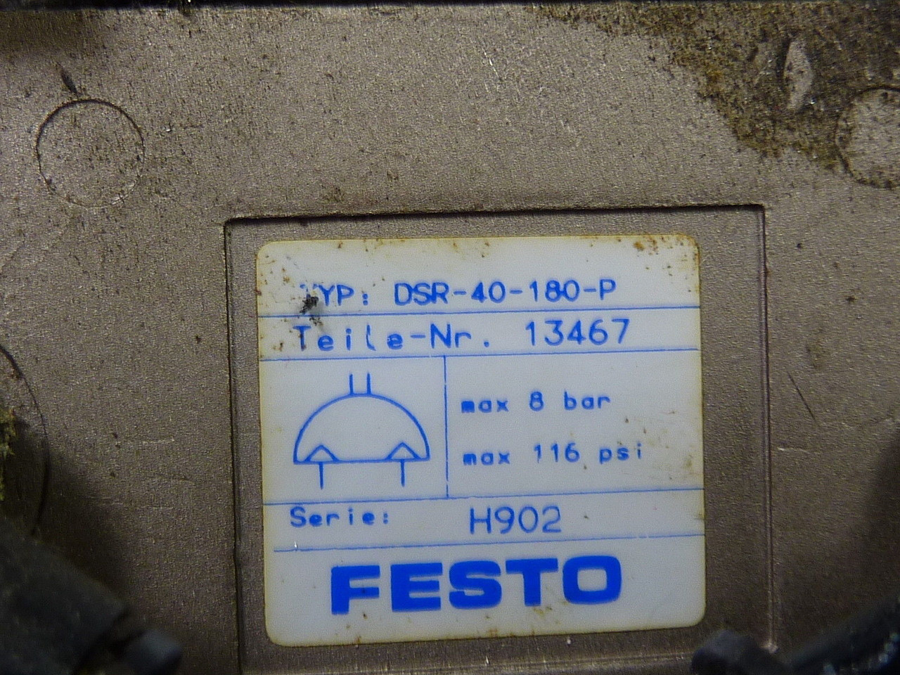 Festo DSR-40-180-P Rotary Actuator 1 bar 116 psi USED