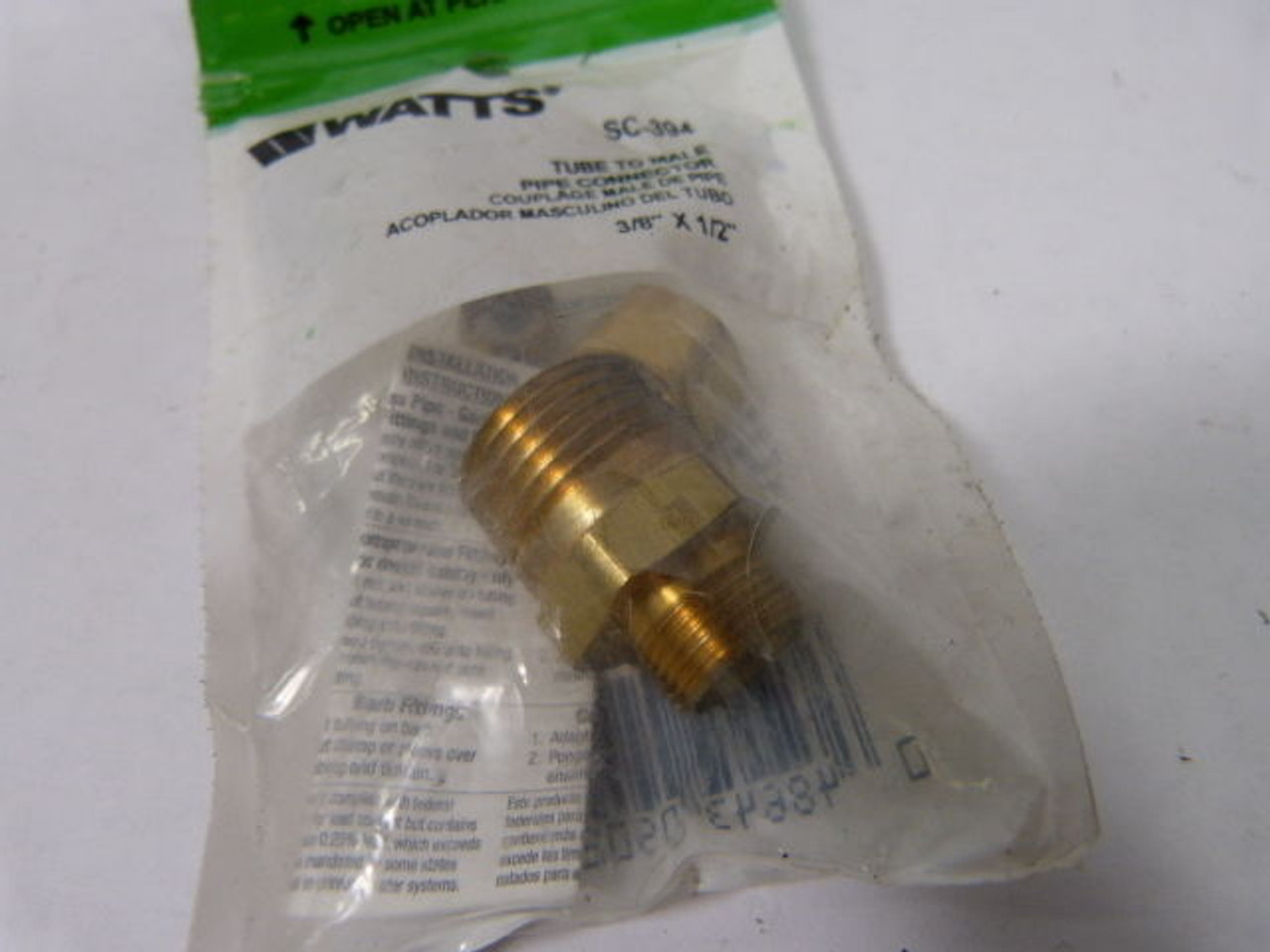 Watts SC-394 Tube to Male Pipe Connector 3/8 ! NWB !