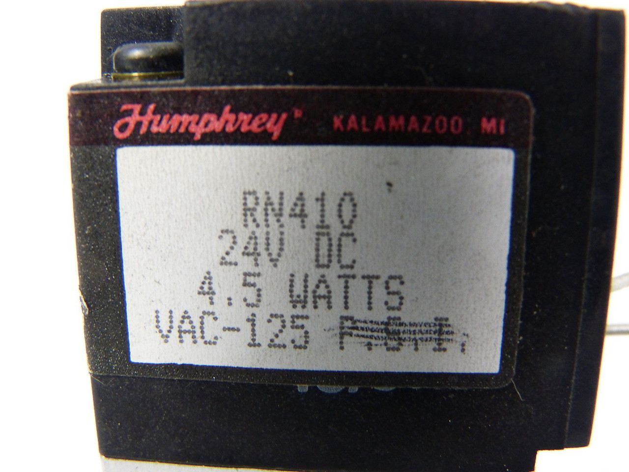 Humphrey RN410 Pneumatic Valve 24VDC 4.5W 125VAC USED