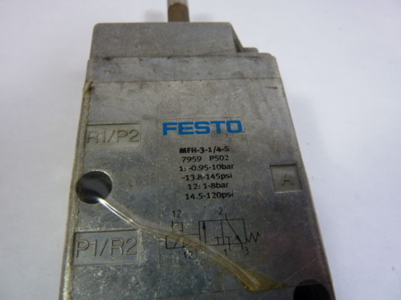 Festo MFH-3-1/4-S 7959 Solenoid Valve Manual Override USED