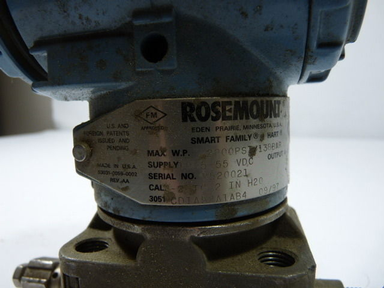 Rosemount 3051CD1A52A1AB4 Pressure Transmitter 10.5-55VDC USED