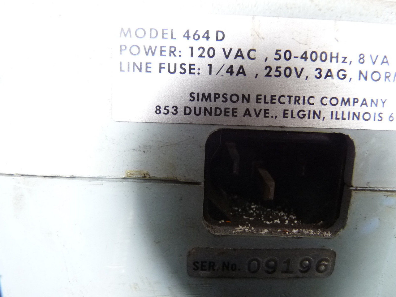 Simpson 464D Digital Multimeter 120V 50-400Hz USED
