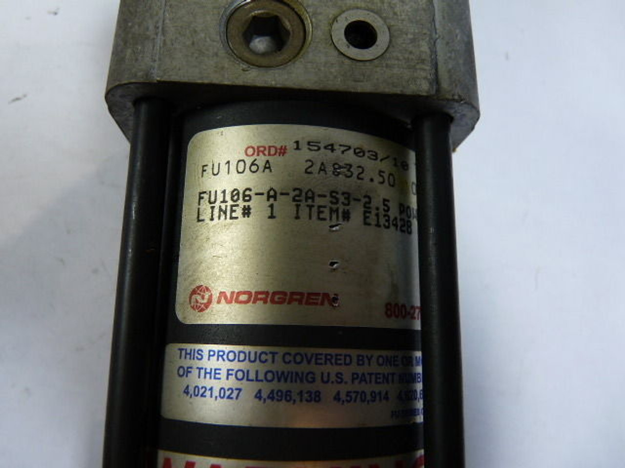 Norgren FU106-a-2A-S3-2.5 Pneumatic Clamp Valve USED