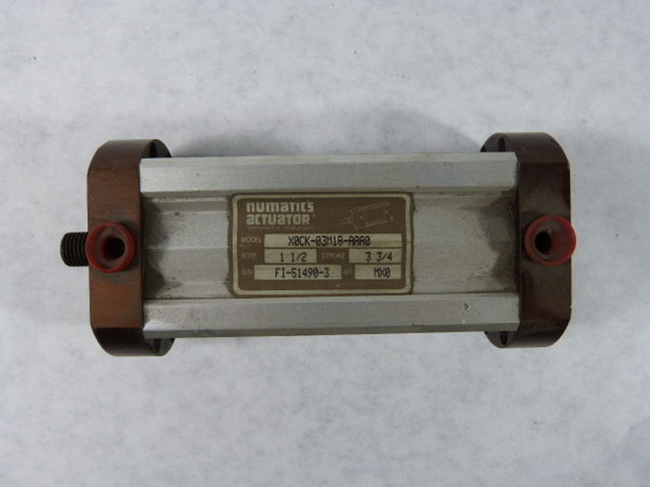 Numatics X0CK-03M1B-AAA0 Air Actuator Cylinder 1-1/2" Bore 3-3/4" Stroke USED