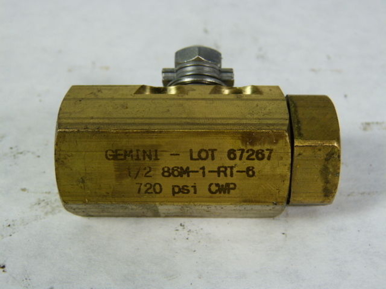 Gemini 1/2 86M-1-RT-6 Brass Ball Valve USED