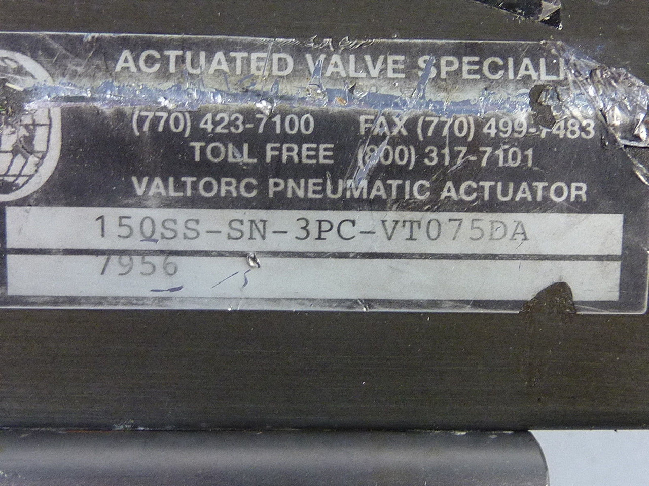 Valtorc 15QSS-SN-3PC-VT075DA Actuated Ball Valve 2" Stainless Steel USED