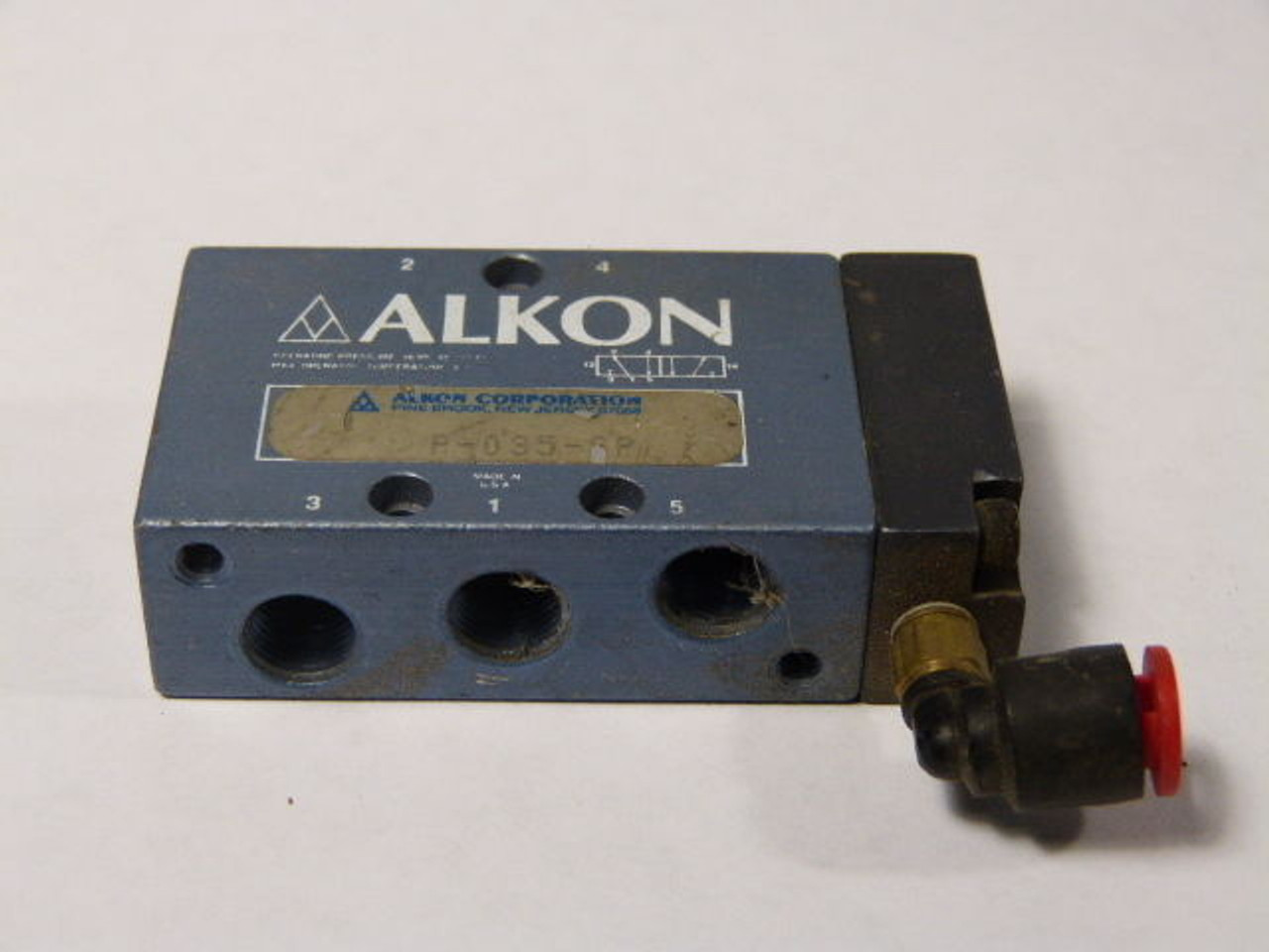 Alkon P-035-SP Air Valve 4-Way 2-Pos 5-Port 1/8| NPT USED