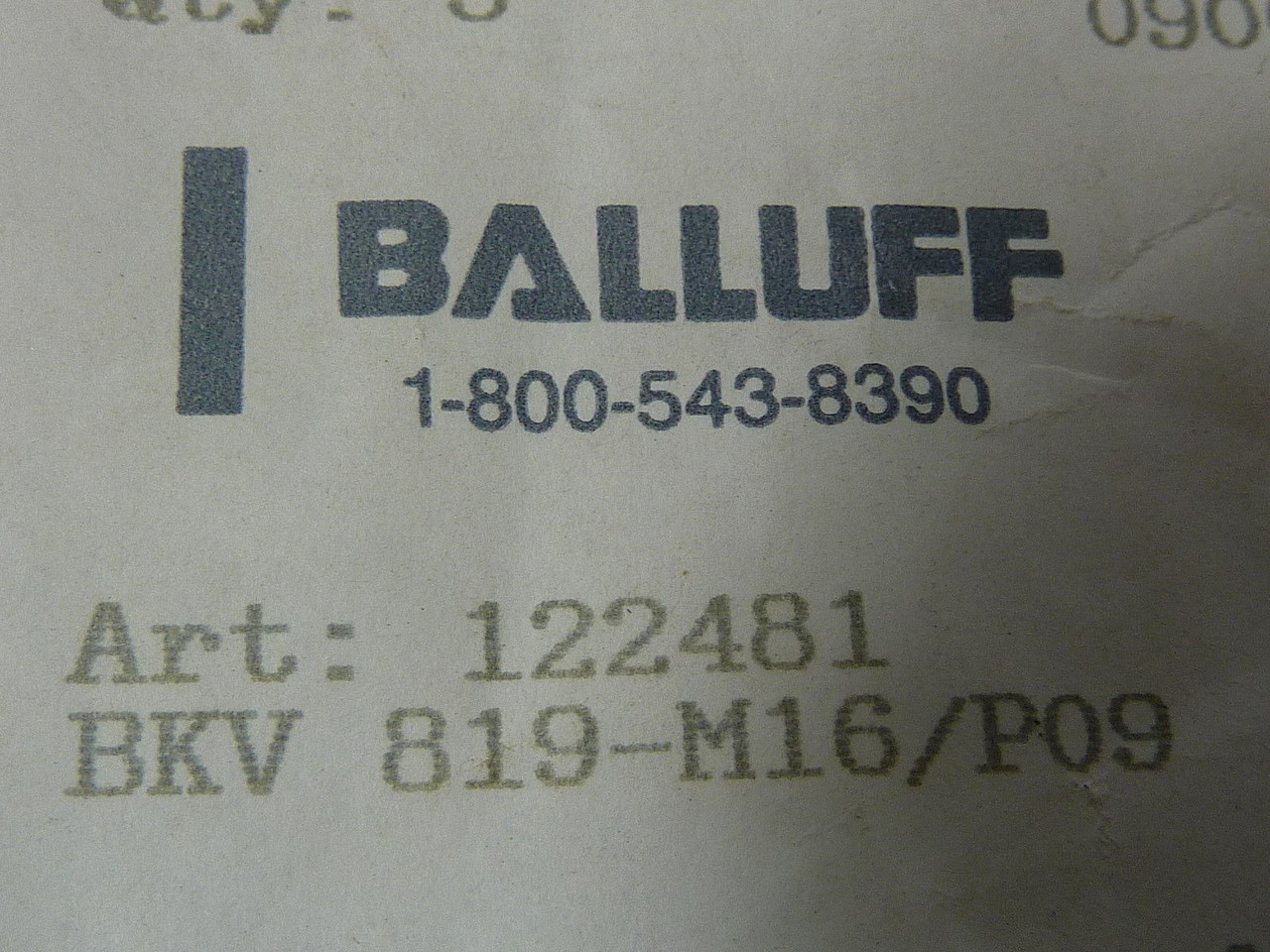 Balluff BKV-819-M16/P09 Metric Adapter ! NEW !