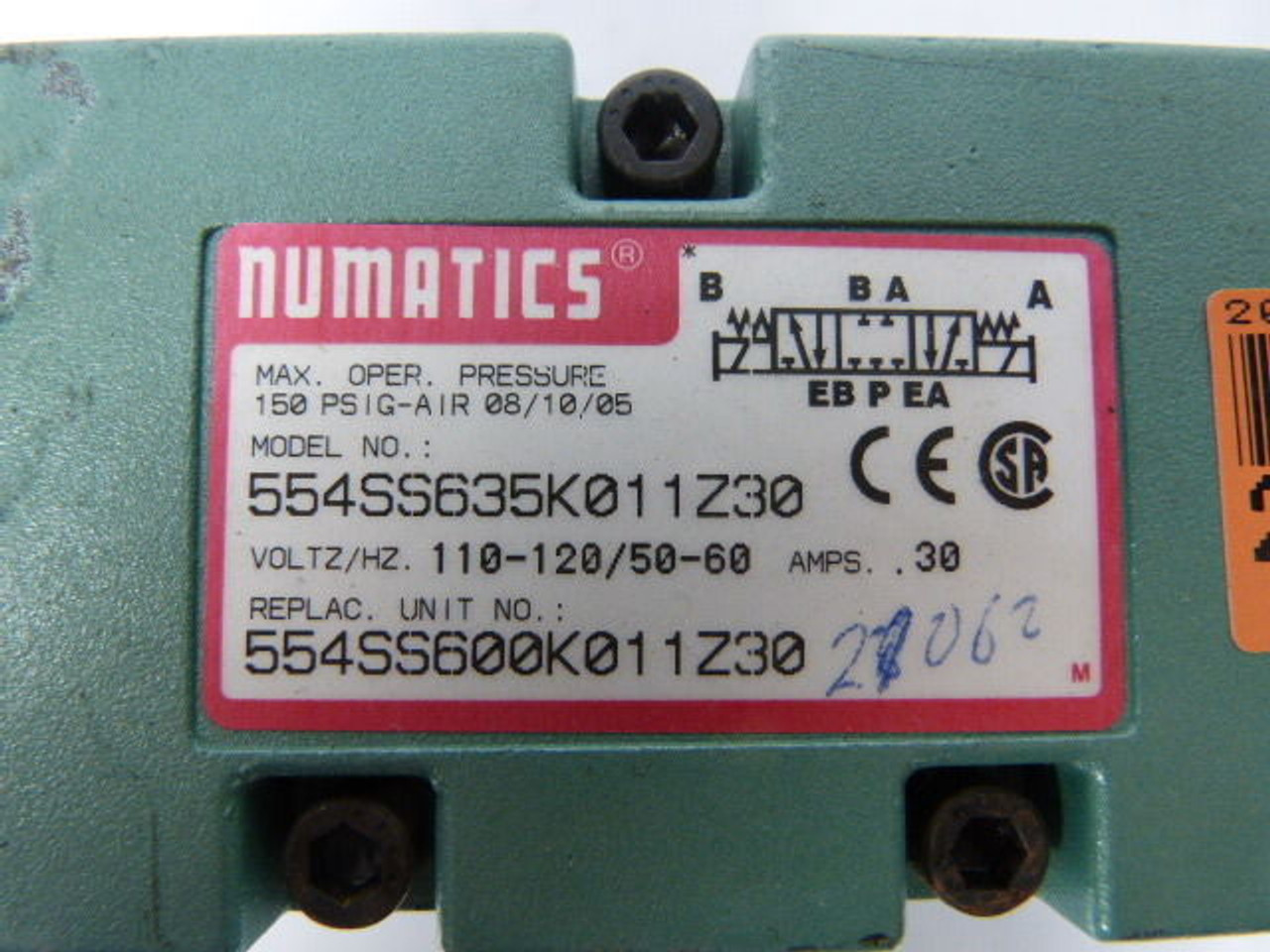 Numatics 554SS635K011Z30 Solenoid Valve ! REFURBISHED !