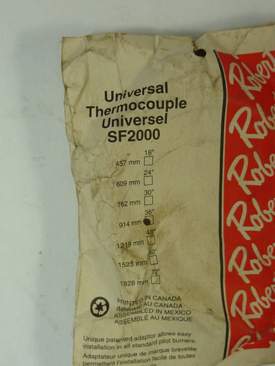 Robertshaw Universal Thermocouple 914mm 36" SF2000 !NIB