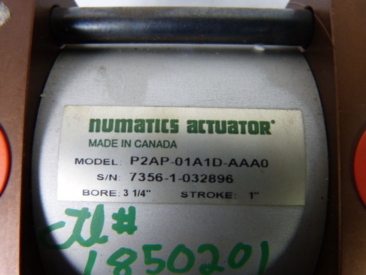 Numatics P2AP-01A1D-AAA0 Actuator Bore 3-1/4" Stroke 1" USED