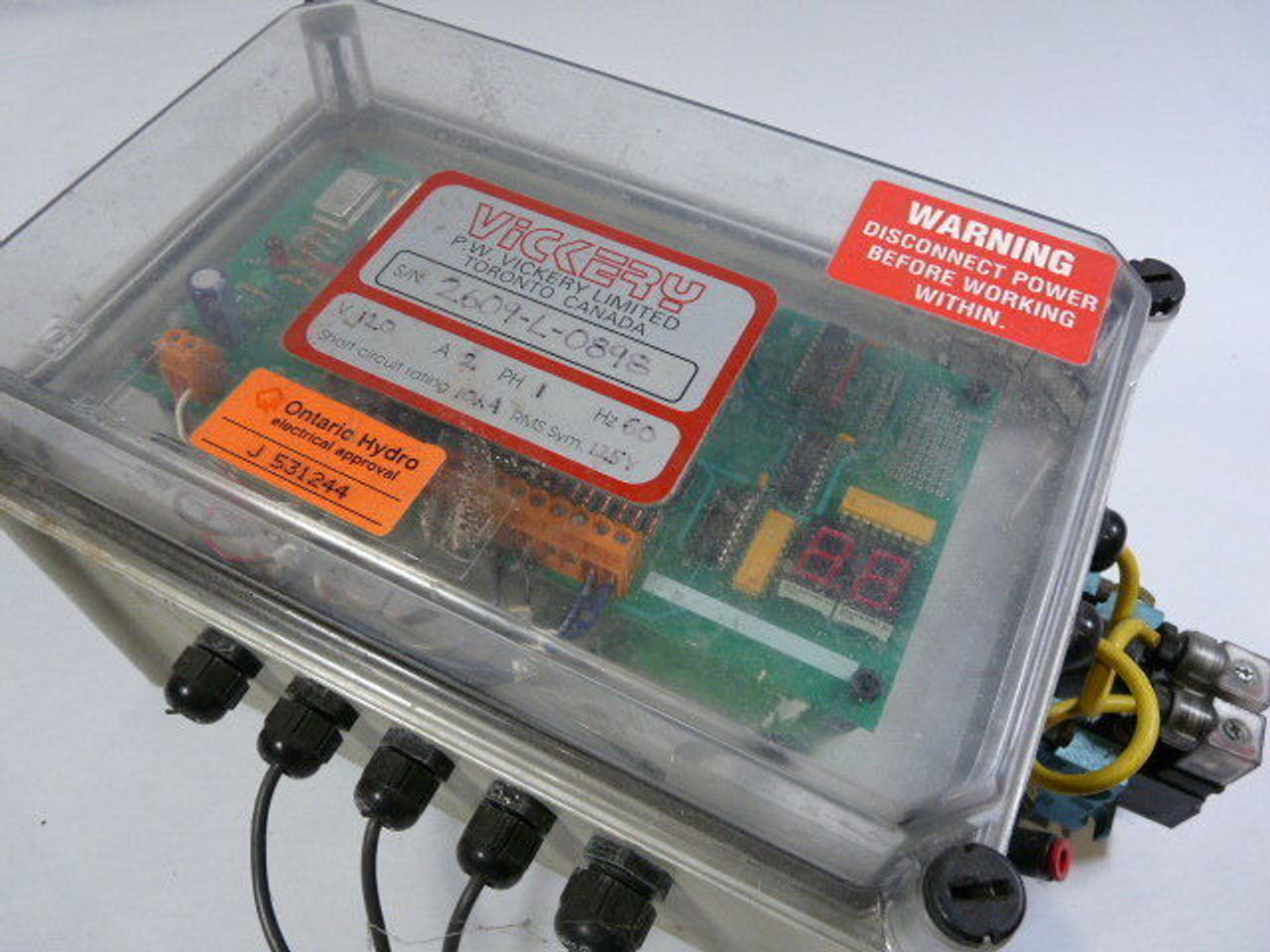 Vickery 2609-L-0898 Fluid Module 1 Phase 120VAC USED