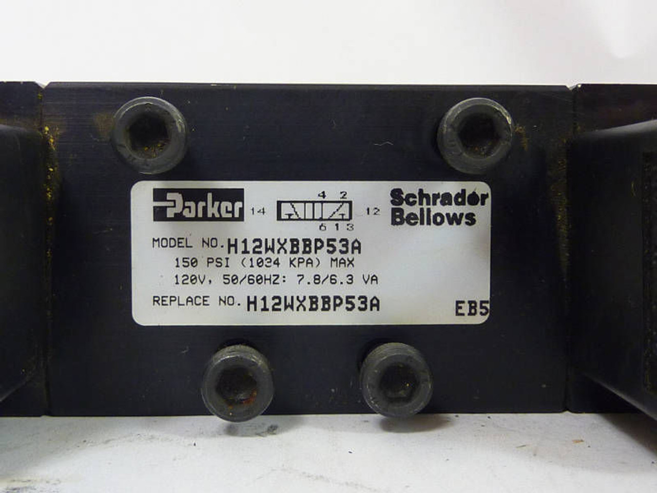 Parker Solenoid Valve 150psi 50/60Hz H12WXBBP53A USED