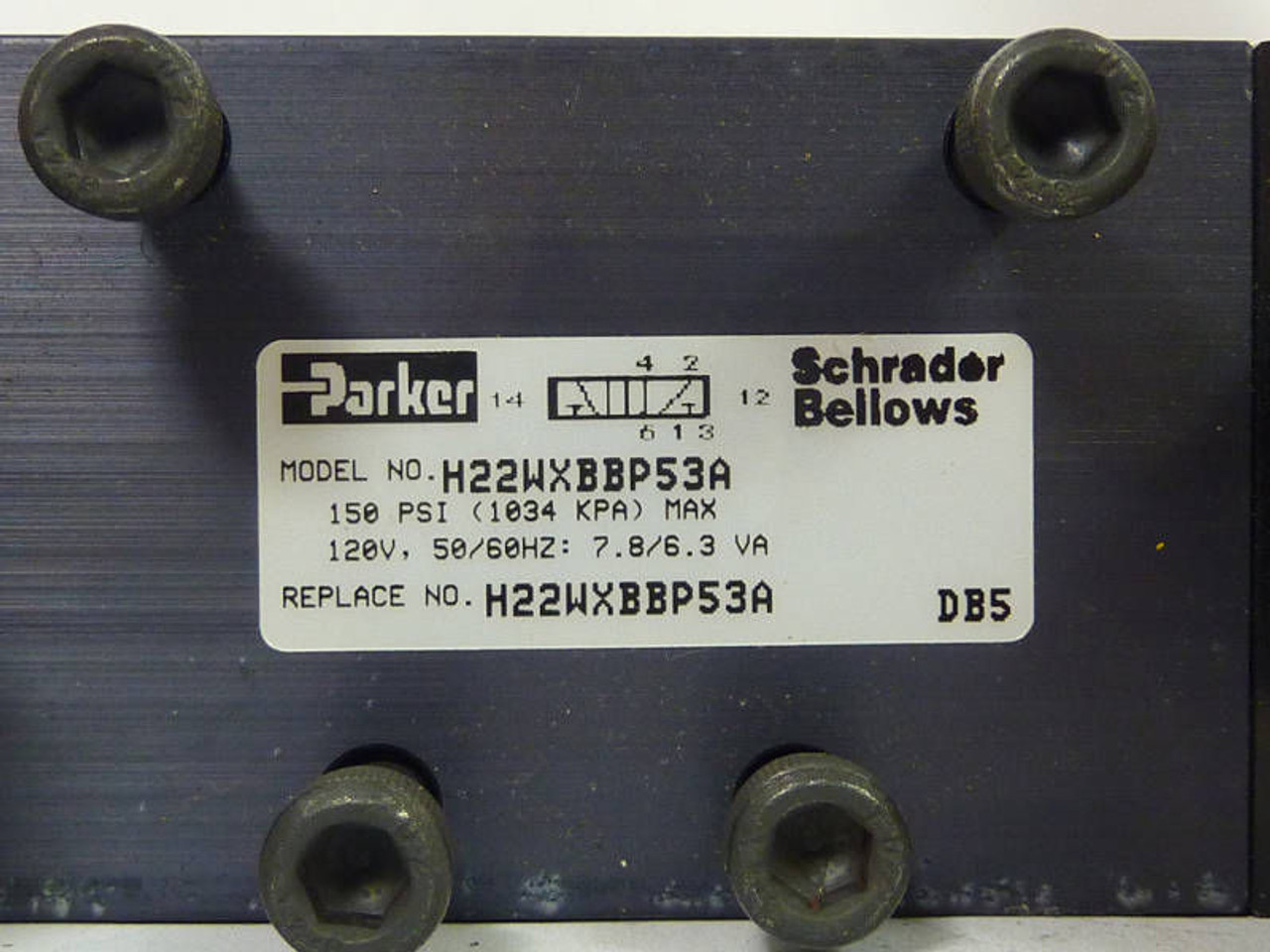 Parker Solenoid Valve 150psi 50/60Hz H22WXBBP53A ! NEW