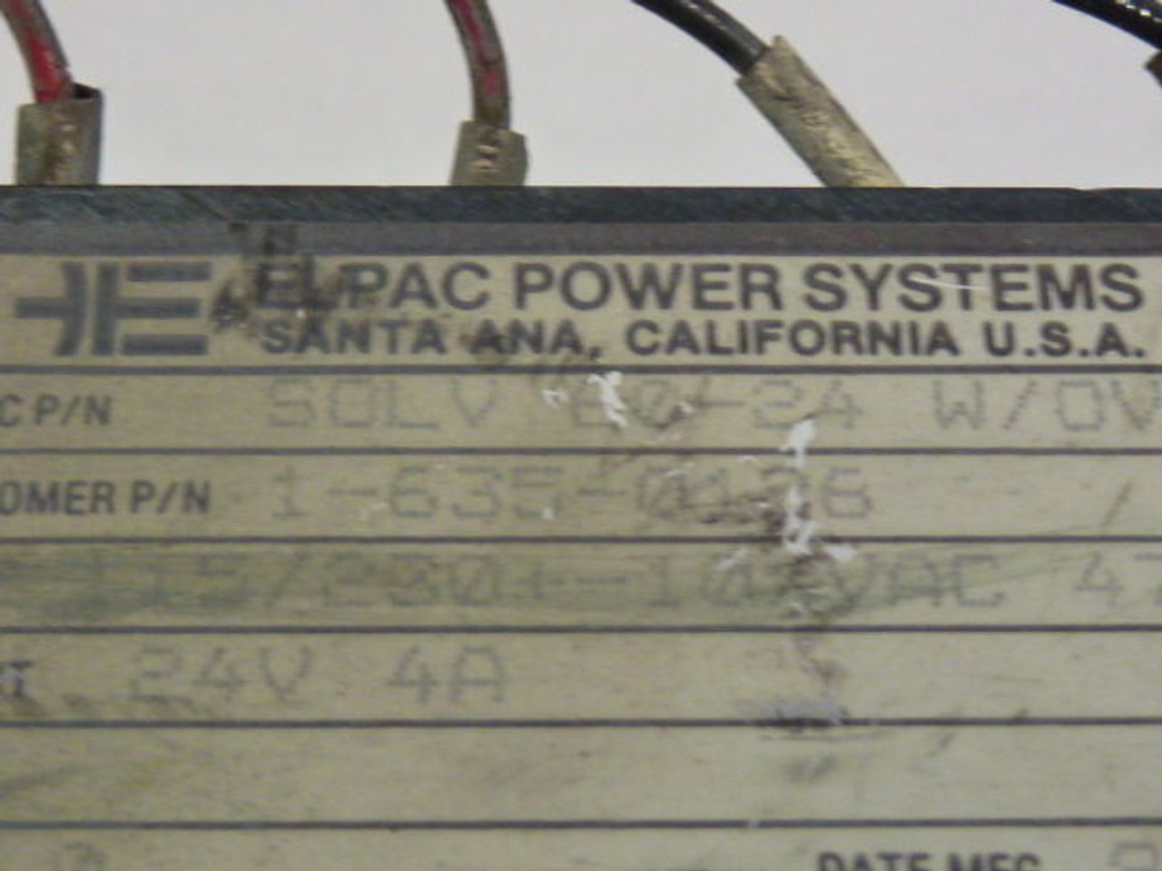 Elpac 1-635-0126 Power Supply SOLV60-24 24V 4A USED