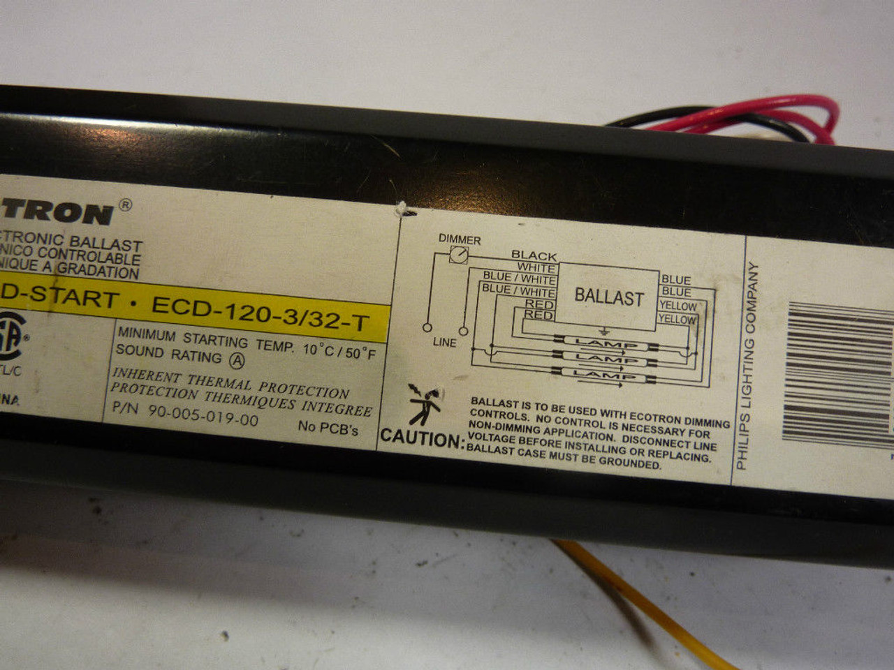 Philips ECD-120-3/32-T Ballast 120/127V 60Hz USED