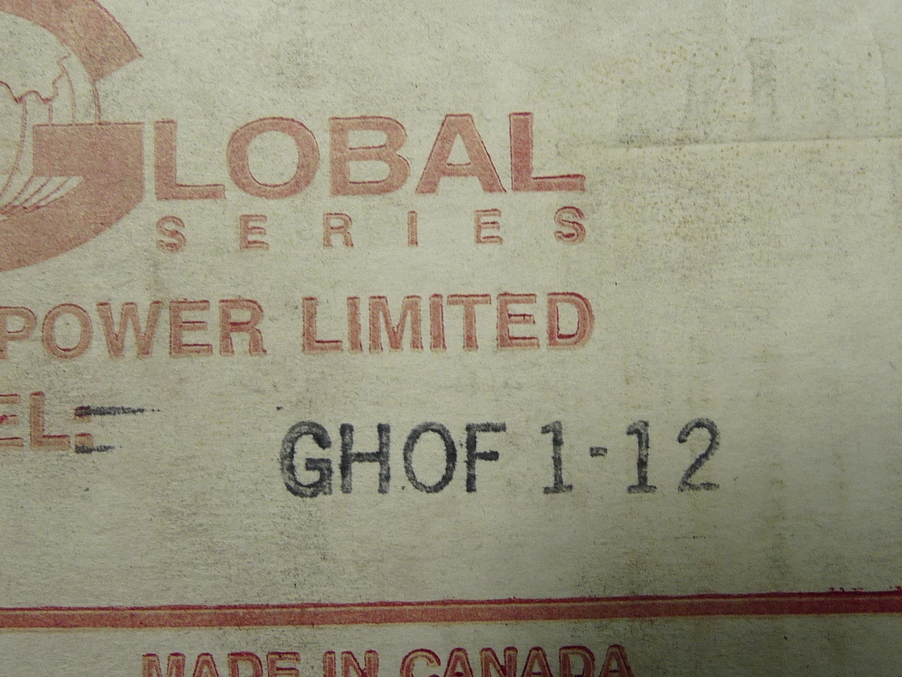 Hammond GHOF1-12 Power Supply 1.7A 12VDC ! NEW !