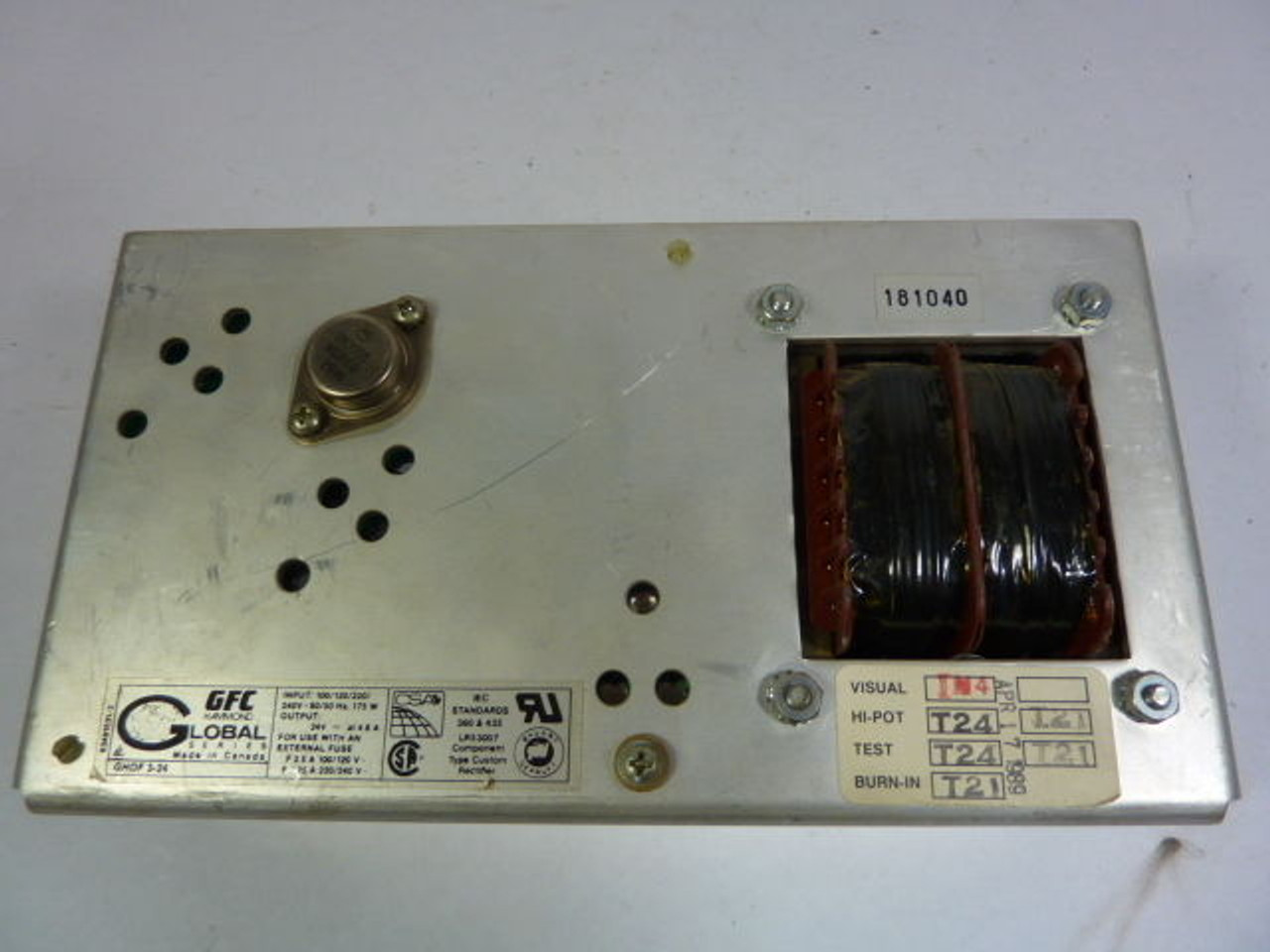 GFC Hammond GHOF-3-24 Power Supply Card Transformer 24VDC@4.8A USED